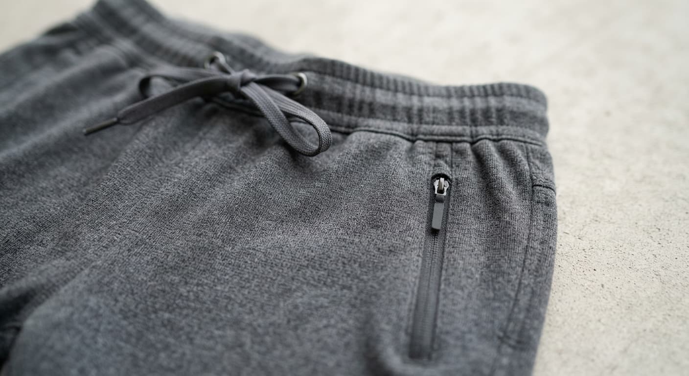 Jogger Tramo en Gris carbón, detalle del tejido